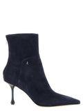 Navy Blue Zipper Boots 1