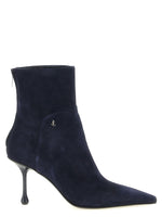 Navy Blue Zipper Boots 1