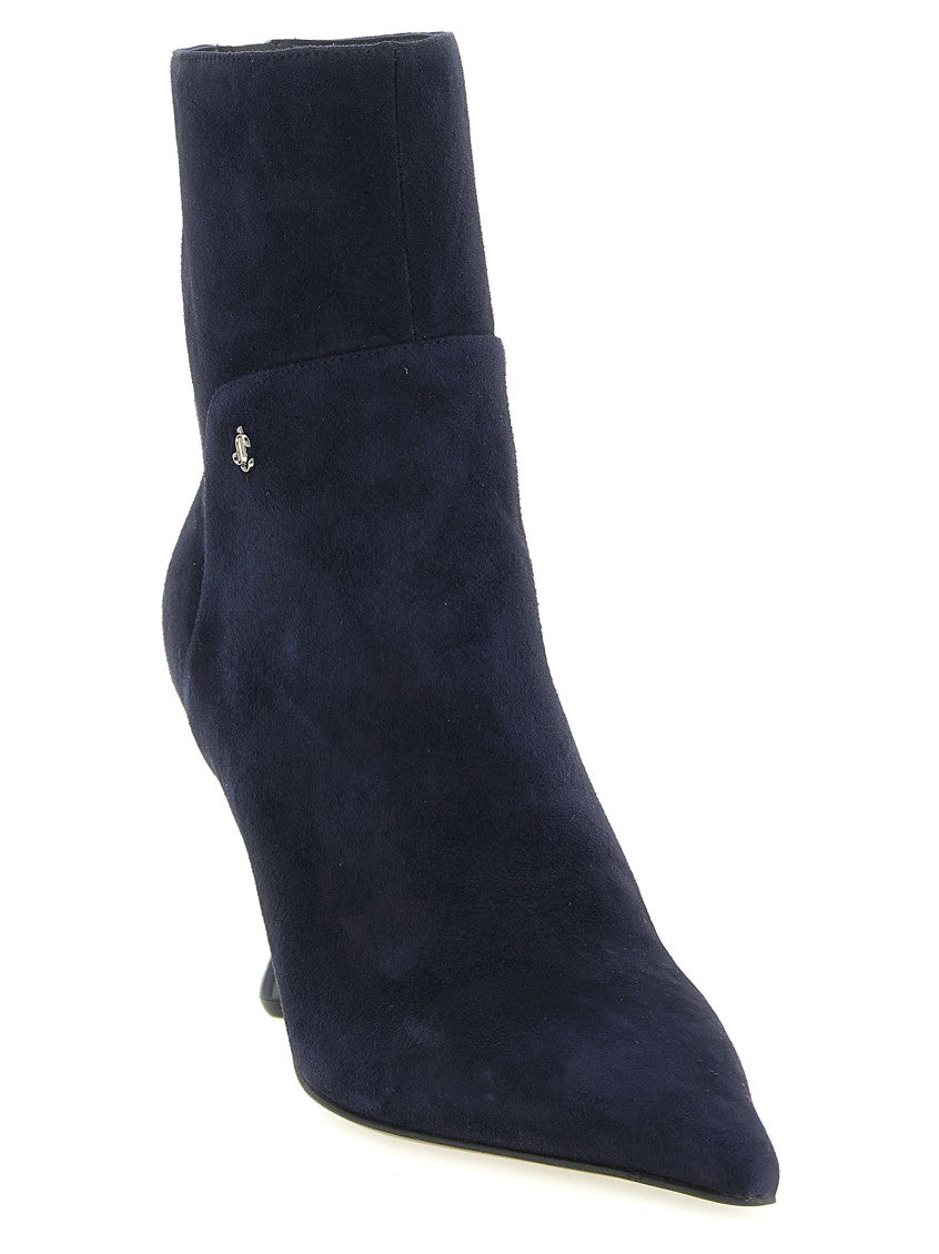 Navy Blue Zipper Boots 2