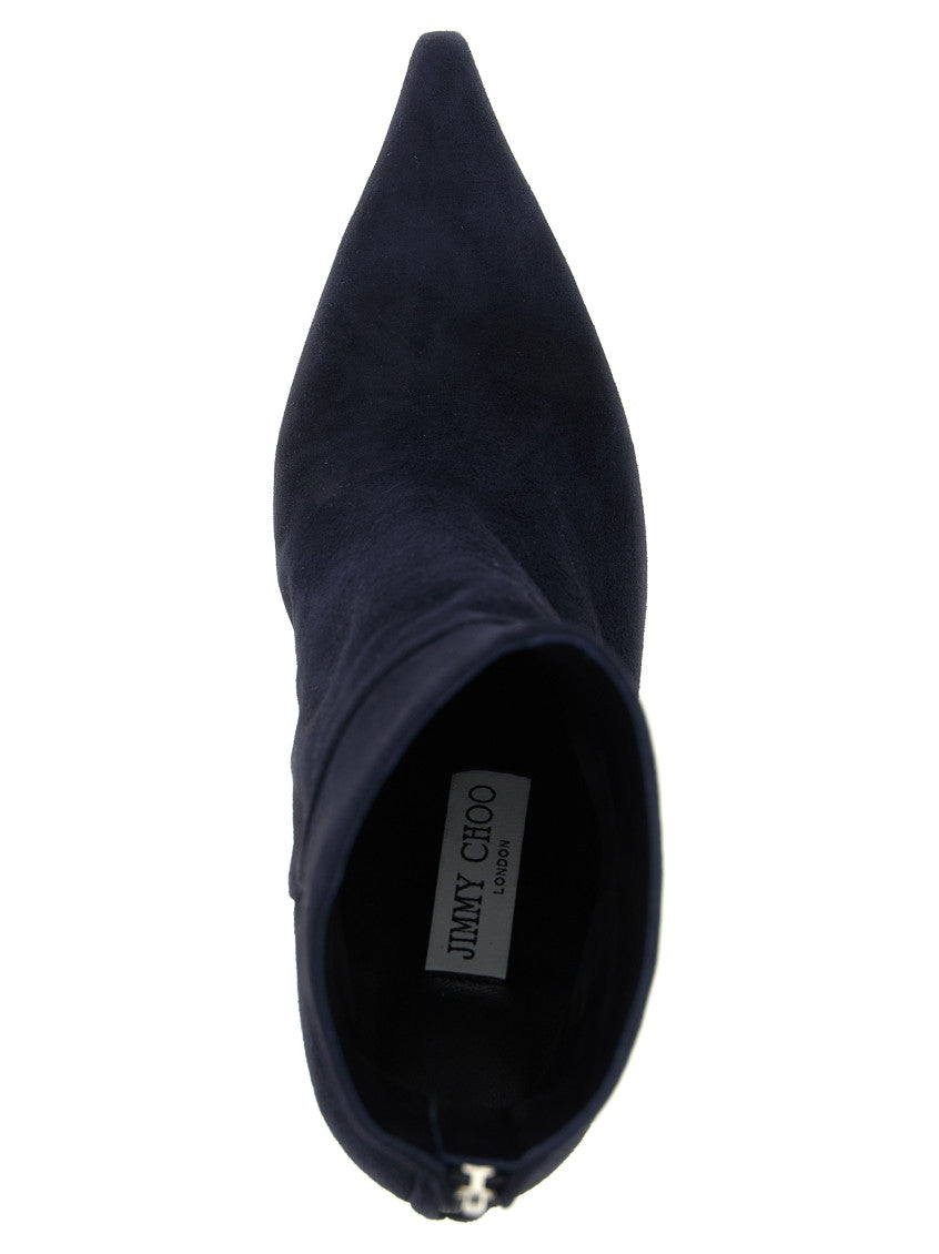 Navy Blue Zipper Boots 4