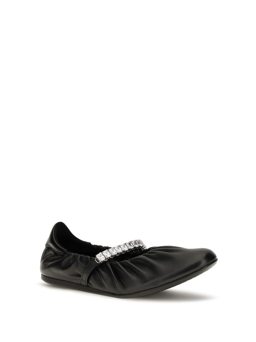 Black Embellished Ballet Flats 2