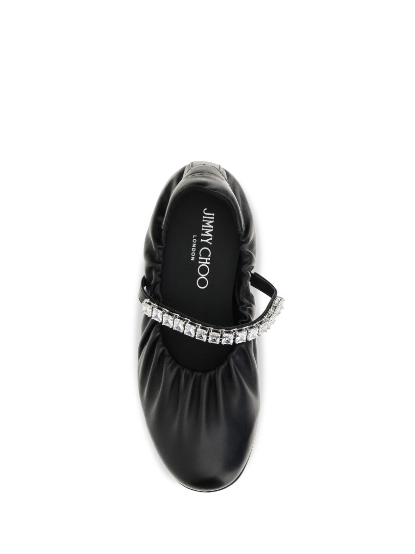 Black Embellished Ballet Flats 3