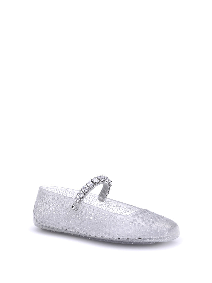 Silver Embellished Ballet Flats 2