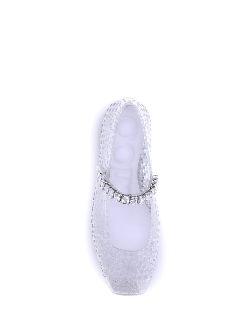 Silver Embellished Ballet Flats 3