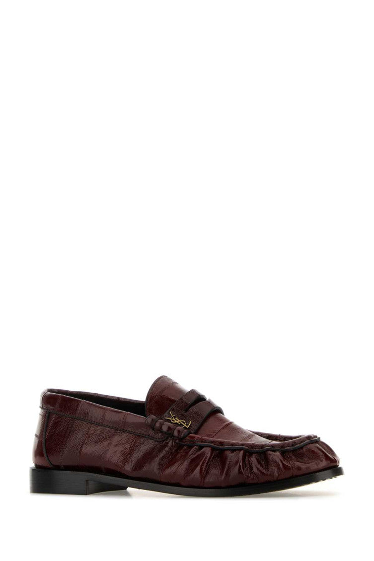 Maroon Textured Loafers 2