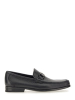 Black Textured Loafers 1