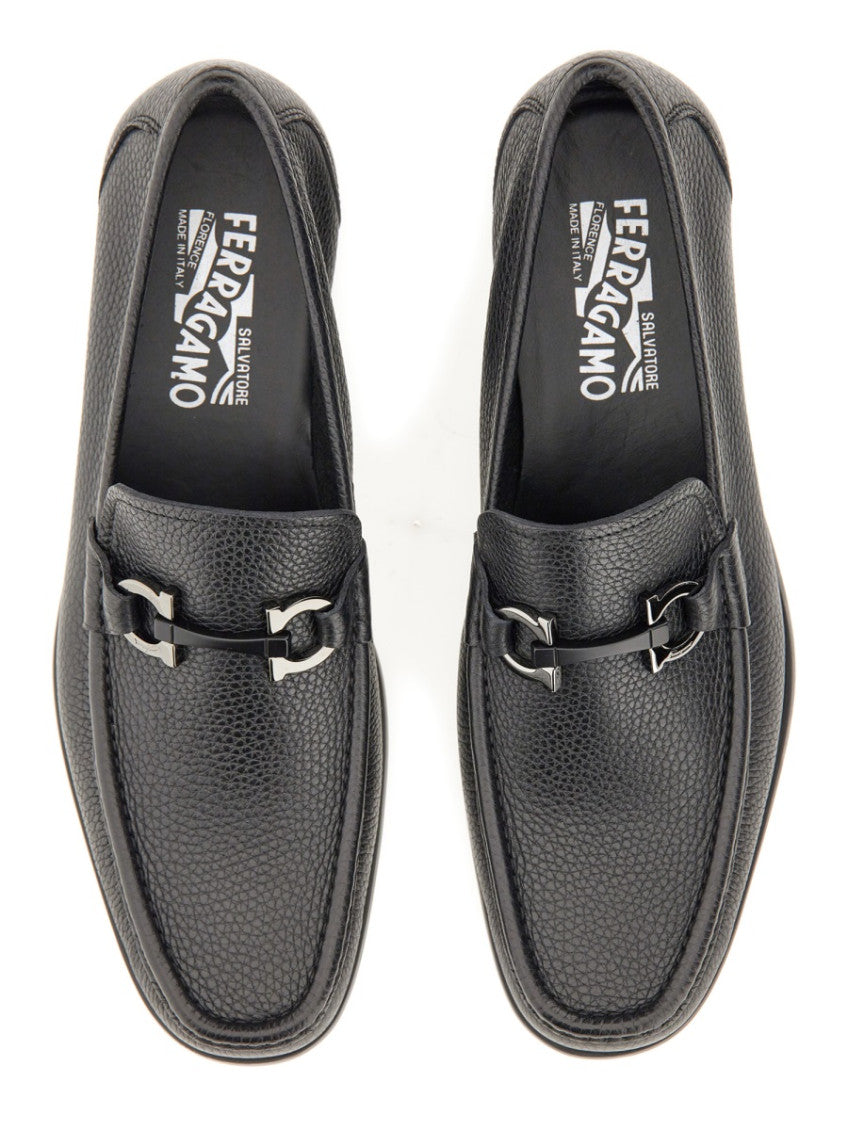 Black Textured Loafers 3