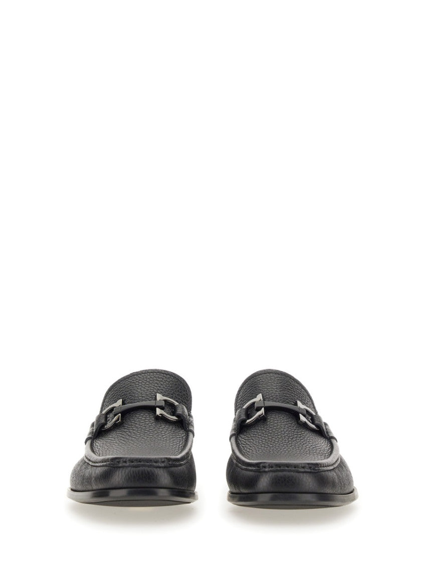 Black Textured Loafers 4