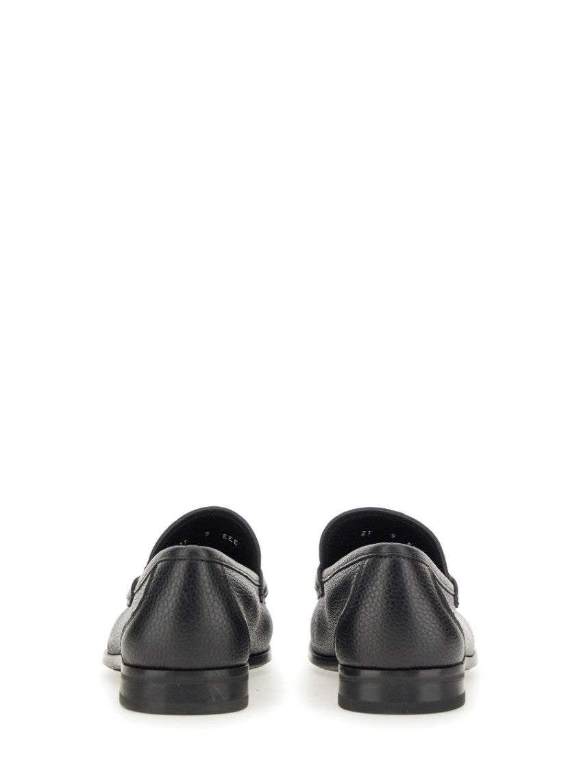 Black Textured Loafers 5