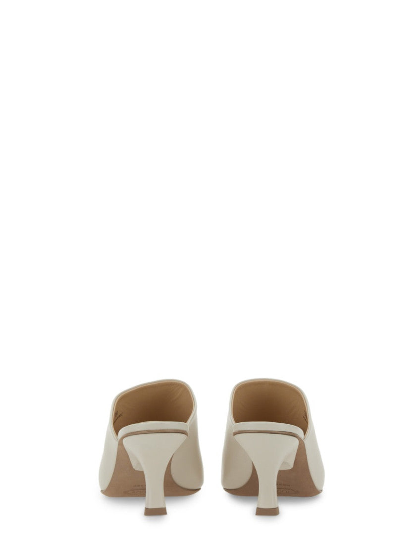 White Leather Collection Mules 3