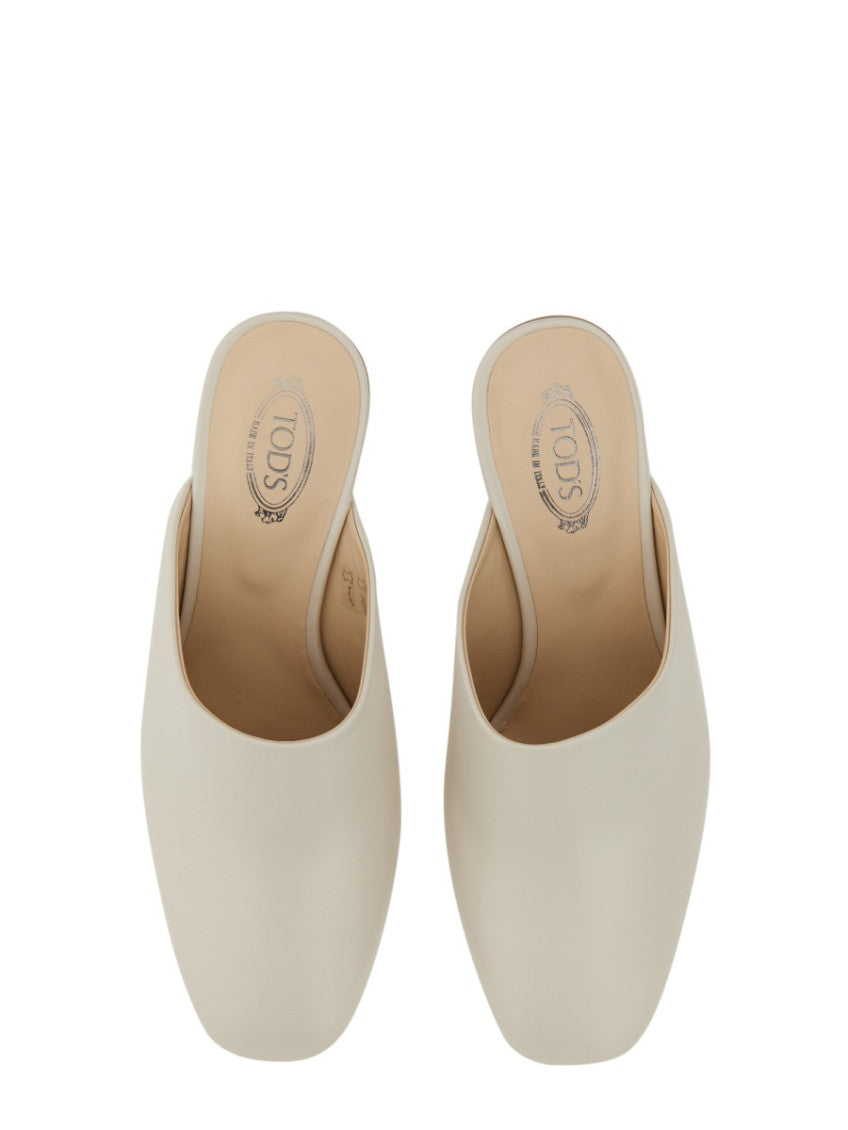 White Leather Collection Mules 5