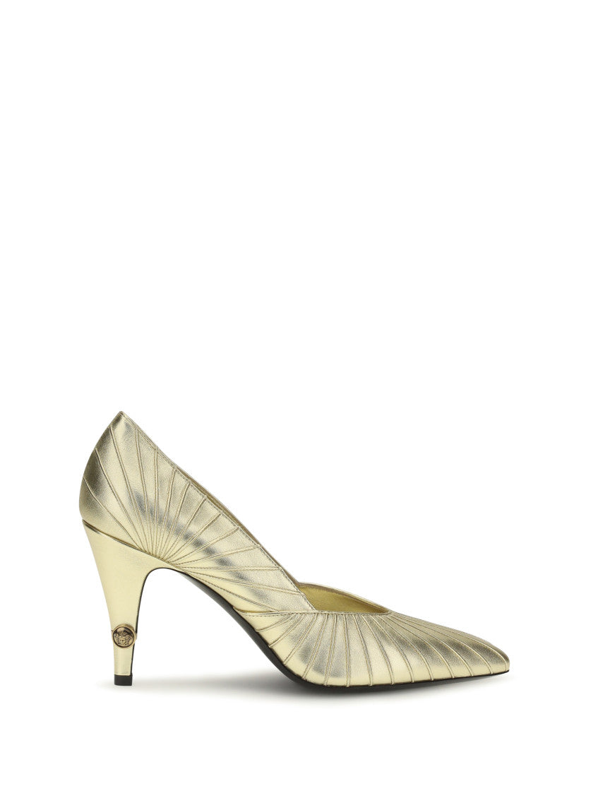 Gold Textured Pumps 1