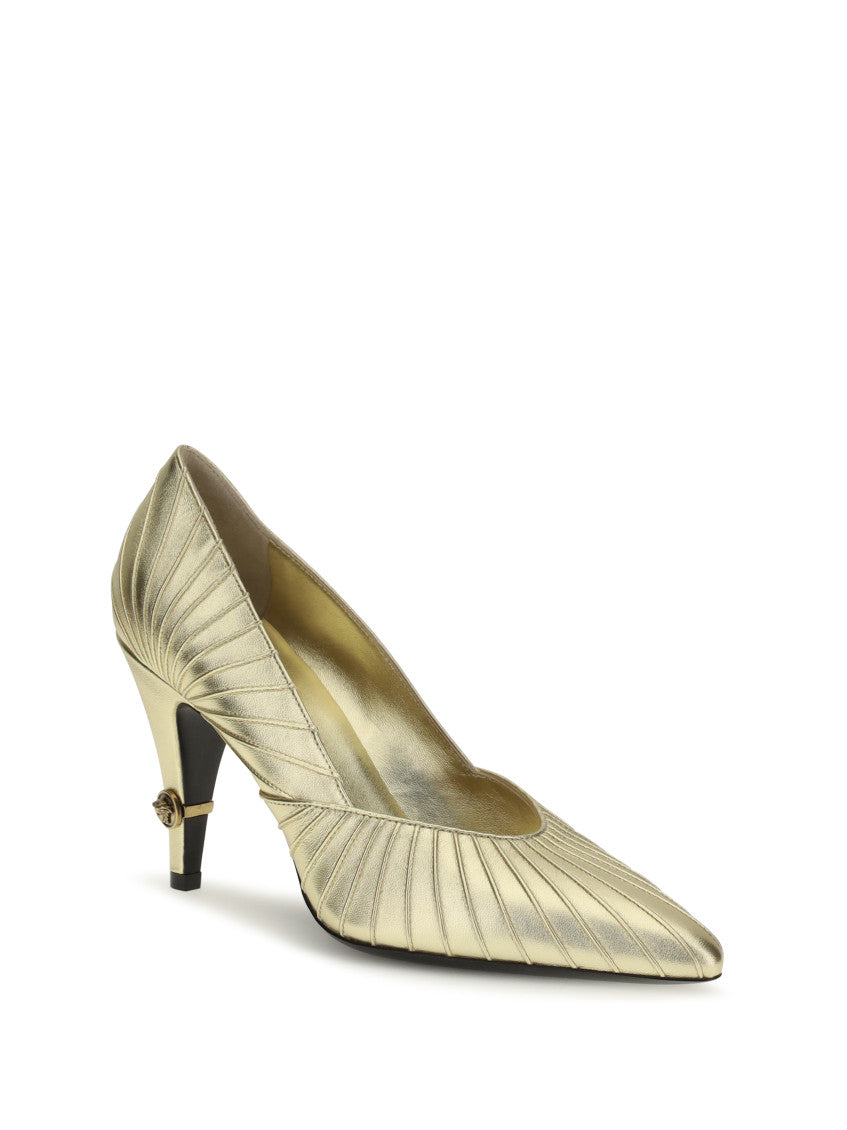Gold Textured Pumps 2
