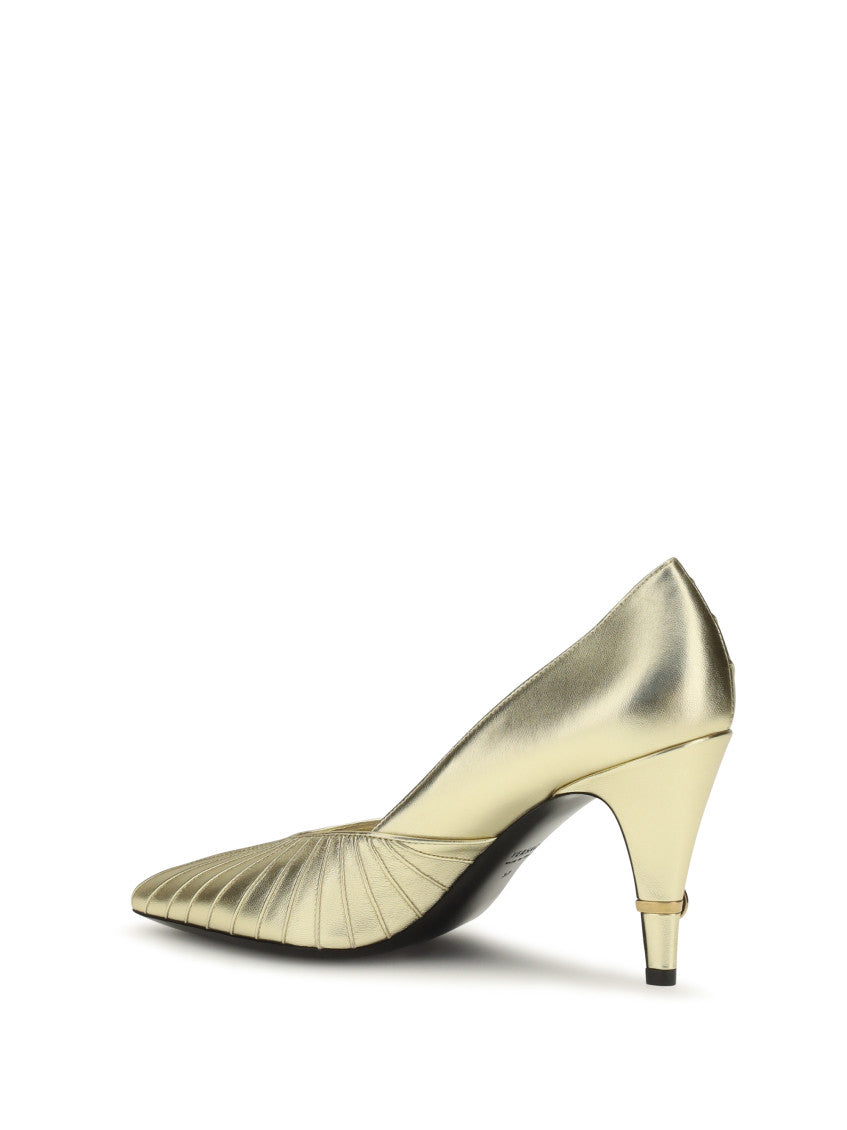 Gold Textured Pumps 3