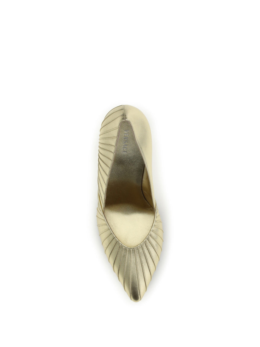 Gold Textured Pumps 4
