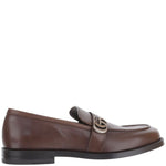 Dark Brown Logo Loafers 1