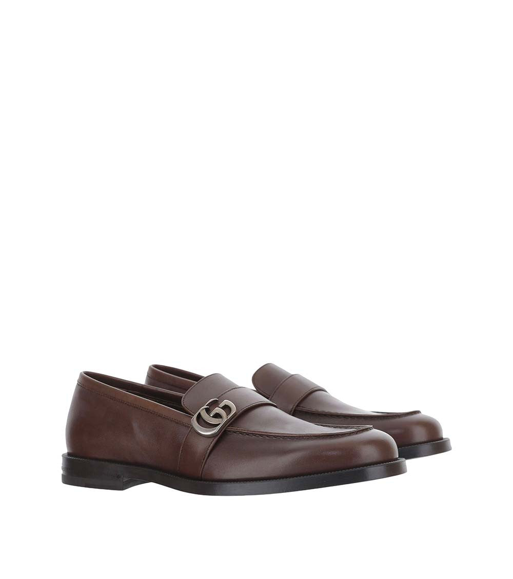 Dark Brown Logo Loafers 2