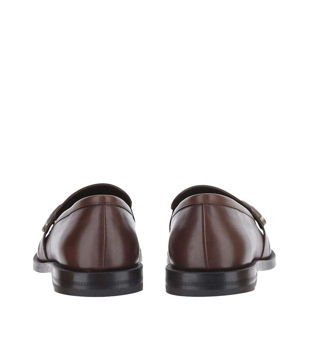 Dark Brown Logo Loafers 4