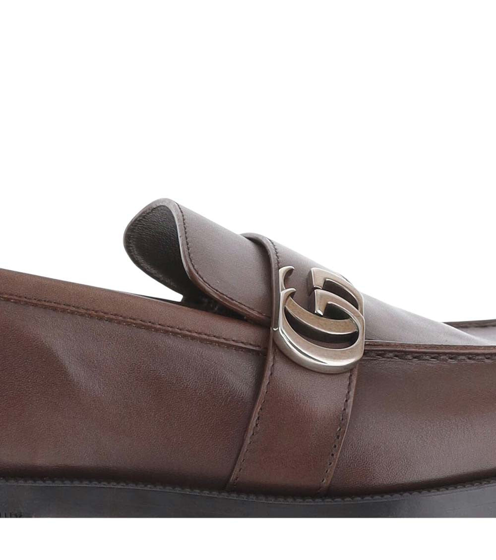 Dark Brown Logo Loafers 5