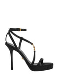 Black Embellished Medusa Heels 1