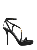 Black Embellished Medusa Heels 1