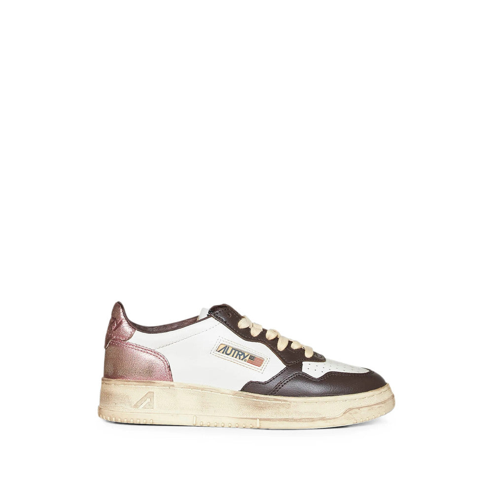 White Color Block Medalist Sneakers 1