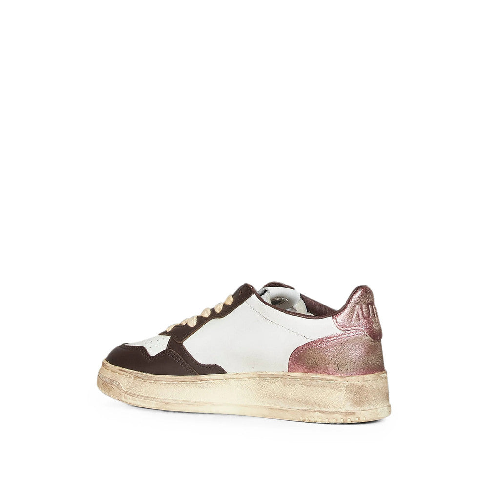 White Color Block Medalist Sneakers 3