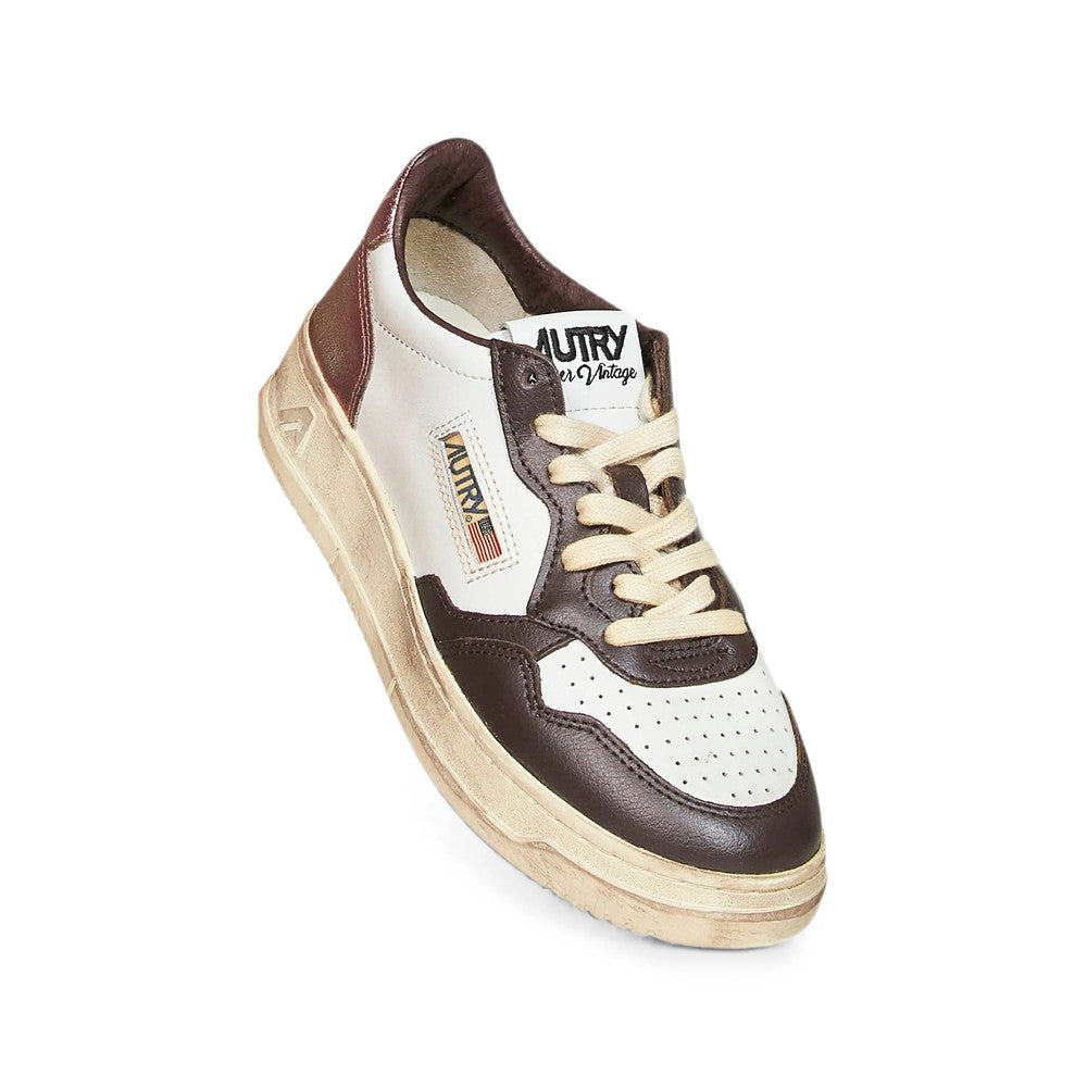 White Color Block Medalist Sneakers 4