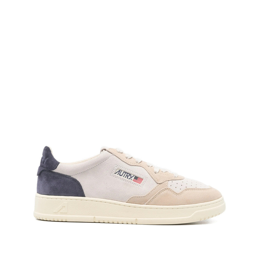 White Color Block Medalist Sneakers 1
