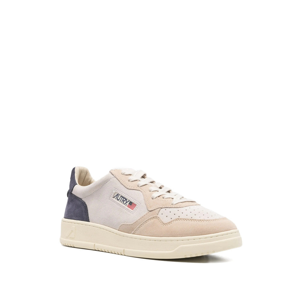 White Color Block Medalist Sneakers 2