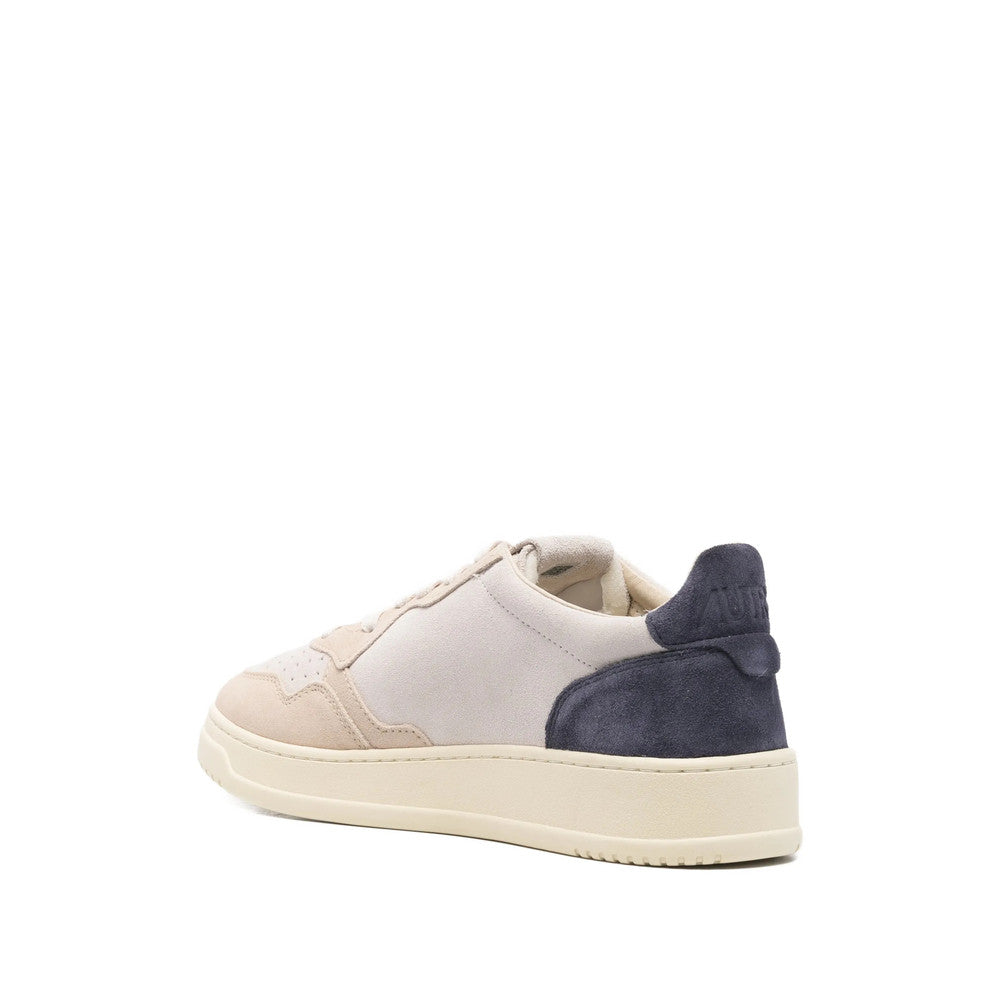 White Color Block Medalist Sneakers 4