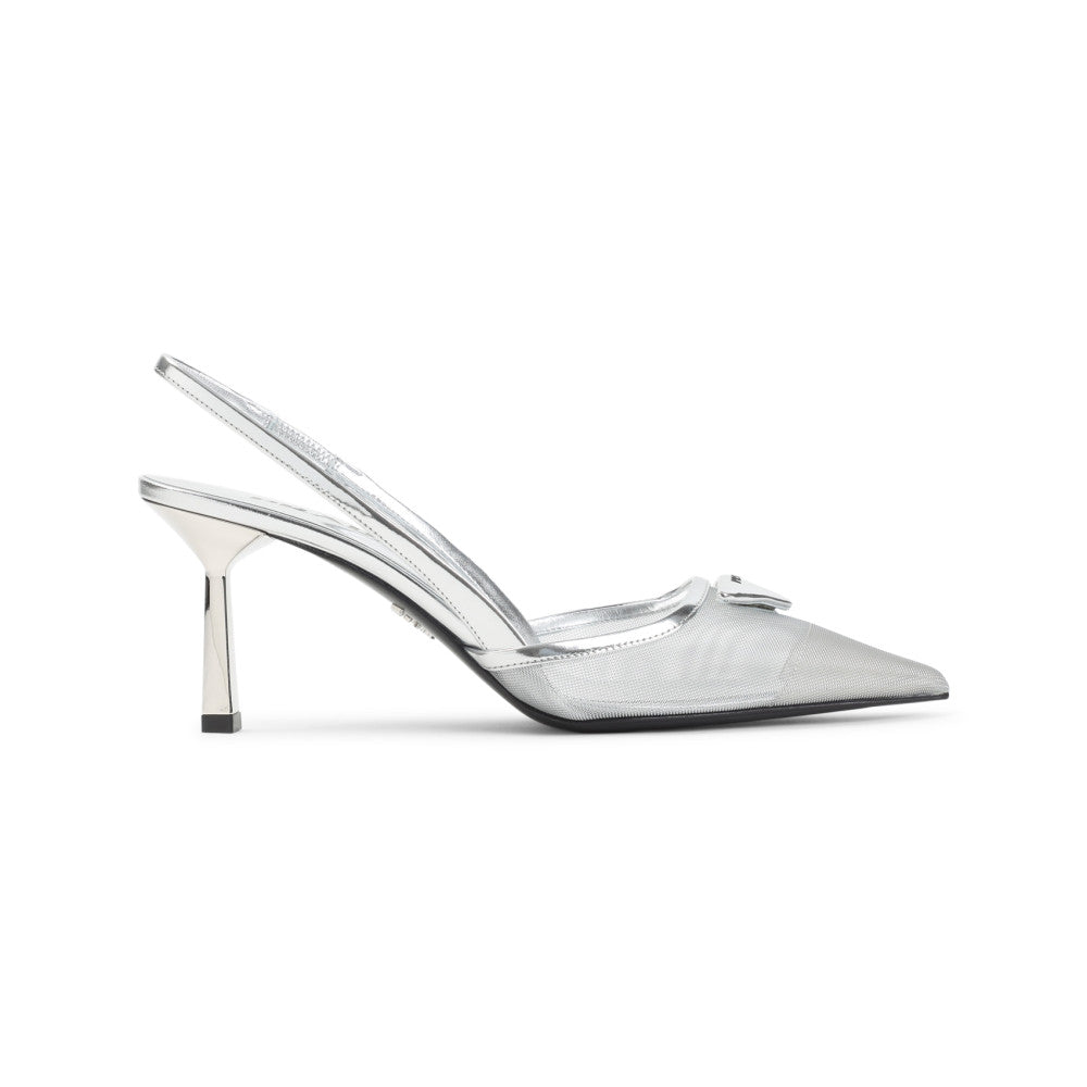 Silver Slingback Pumps 1