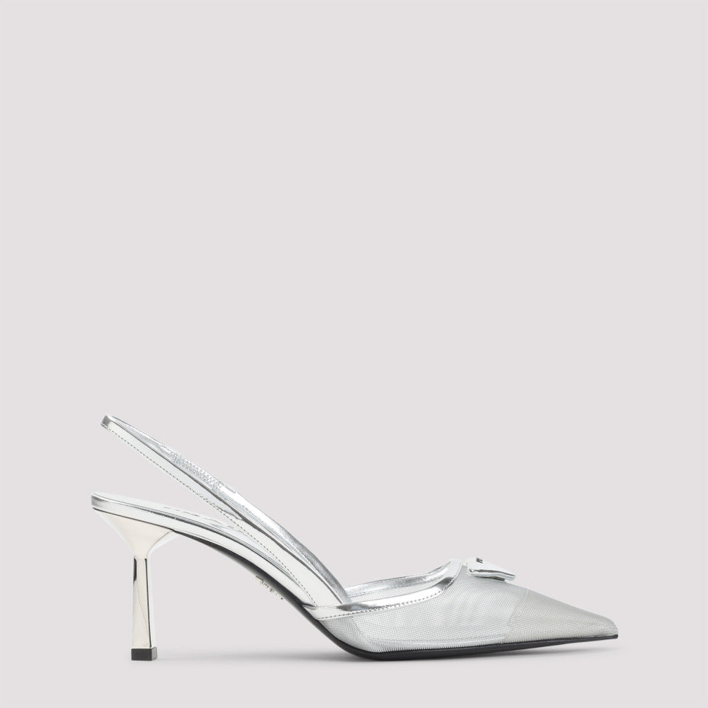 Silver Slingback Pumps 2