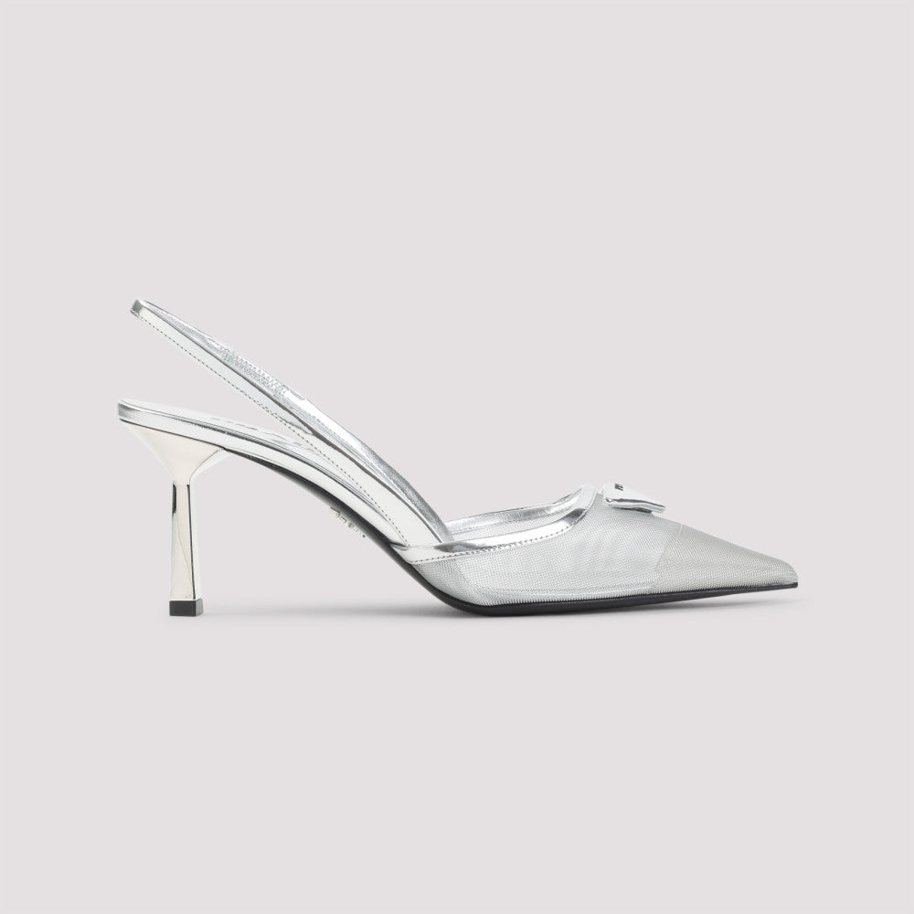 Silver Slingback Pumps 3