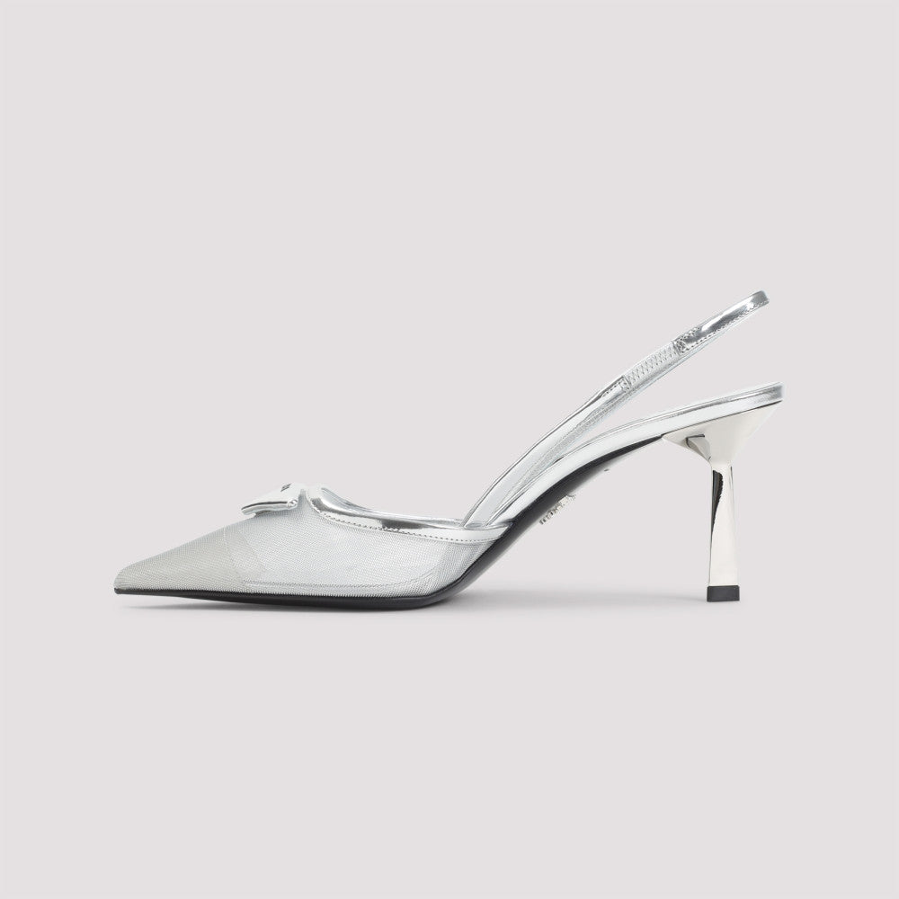 Silver Slingback Pumps 4