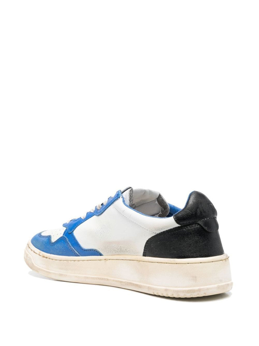 White White Blue Super Vintage Low Leather Sneakers 4