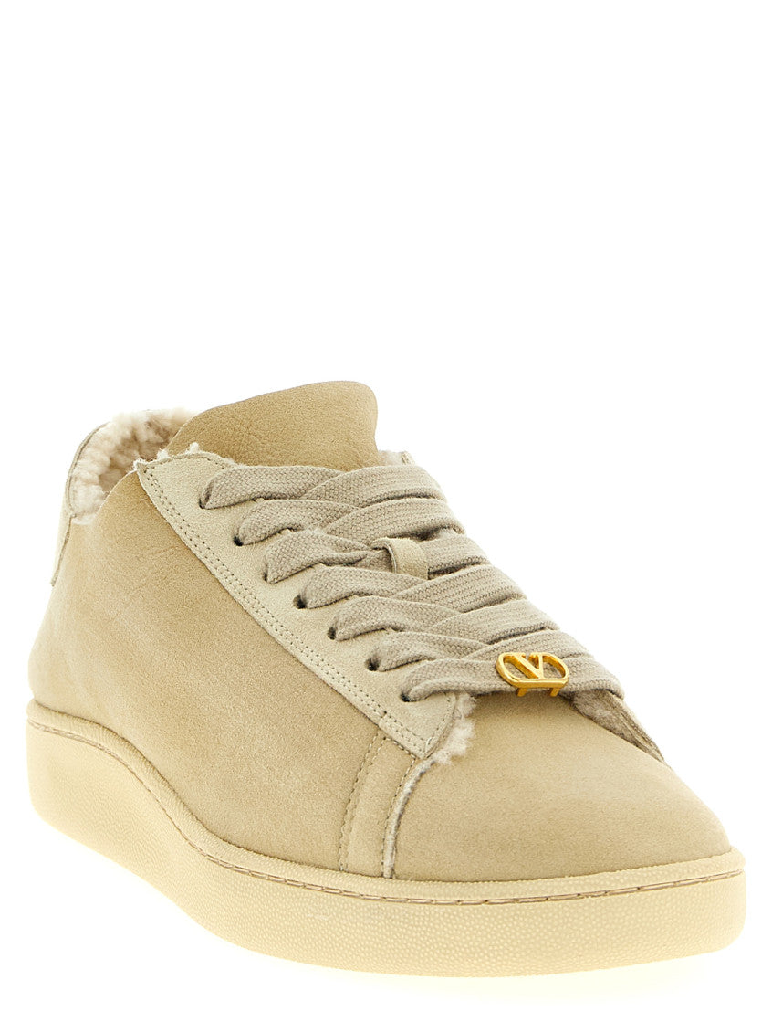 Beige Lace Up Sneakers 2