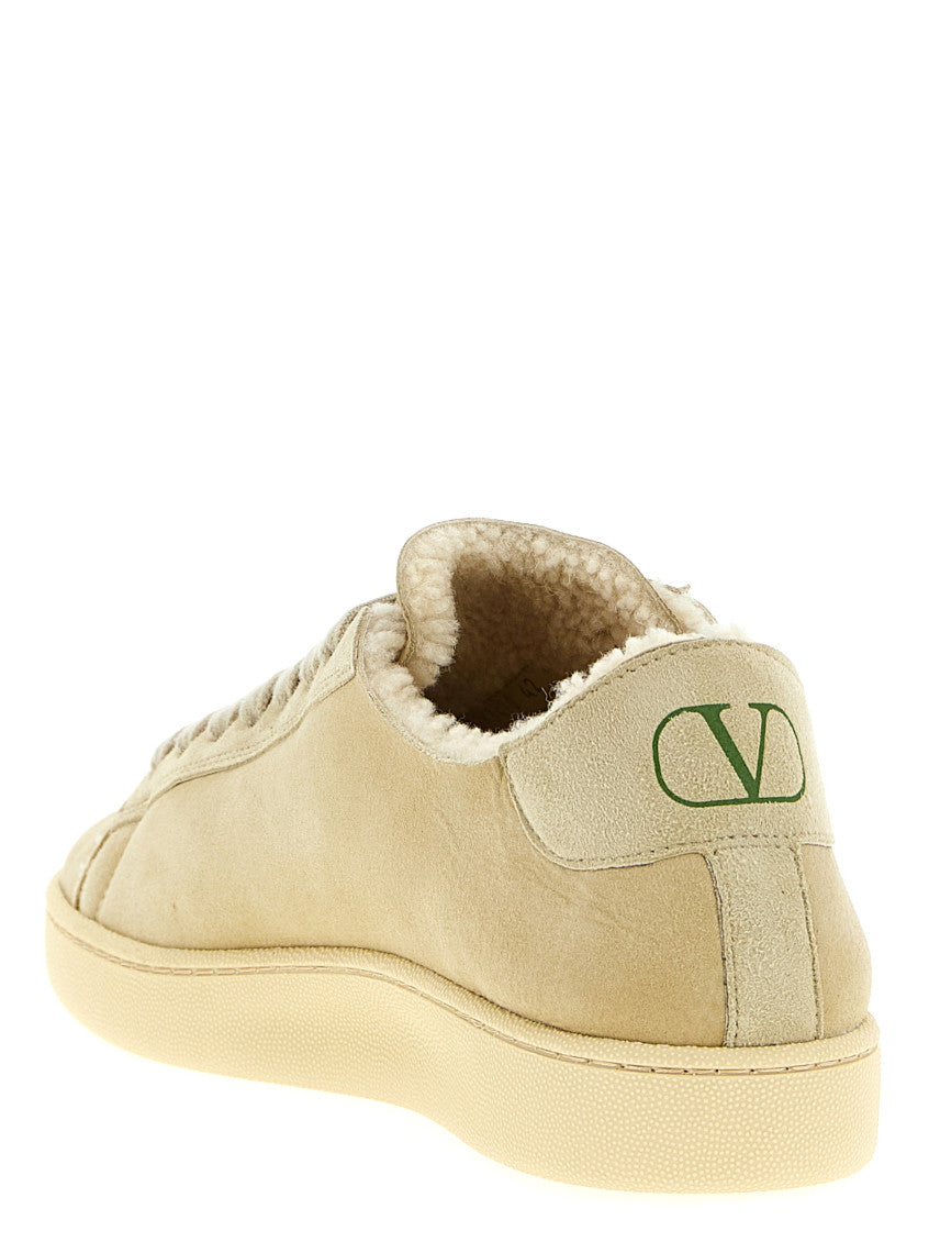 Beige Lace Up Sneakers 3