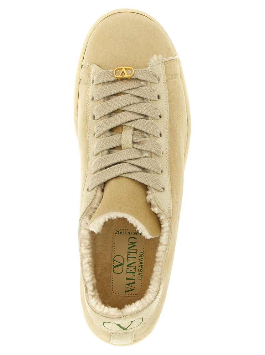 Beige Lace Up Sneakers 4