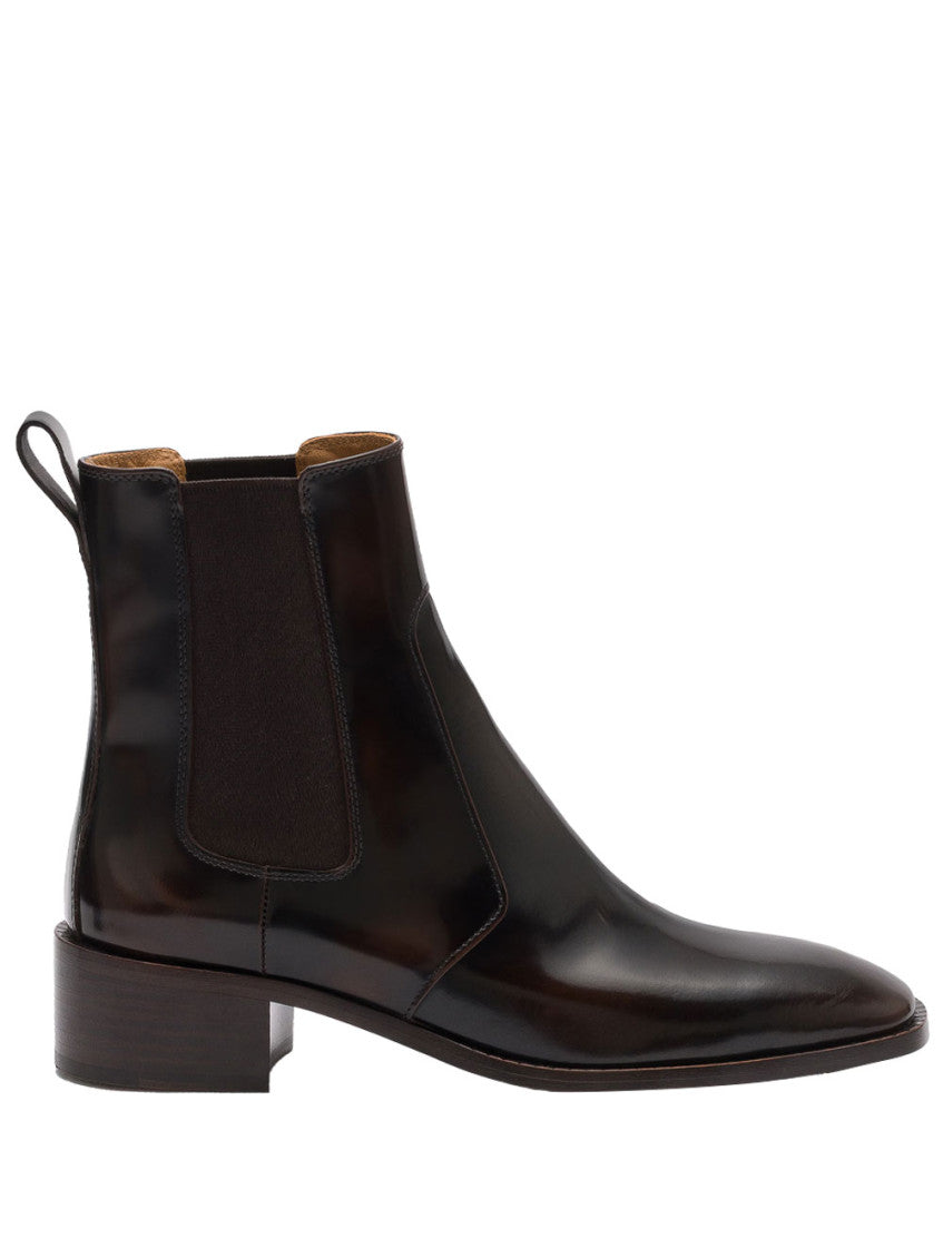 Dark Brown Leather Susan Boots 1