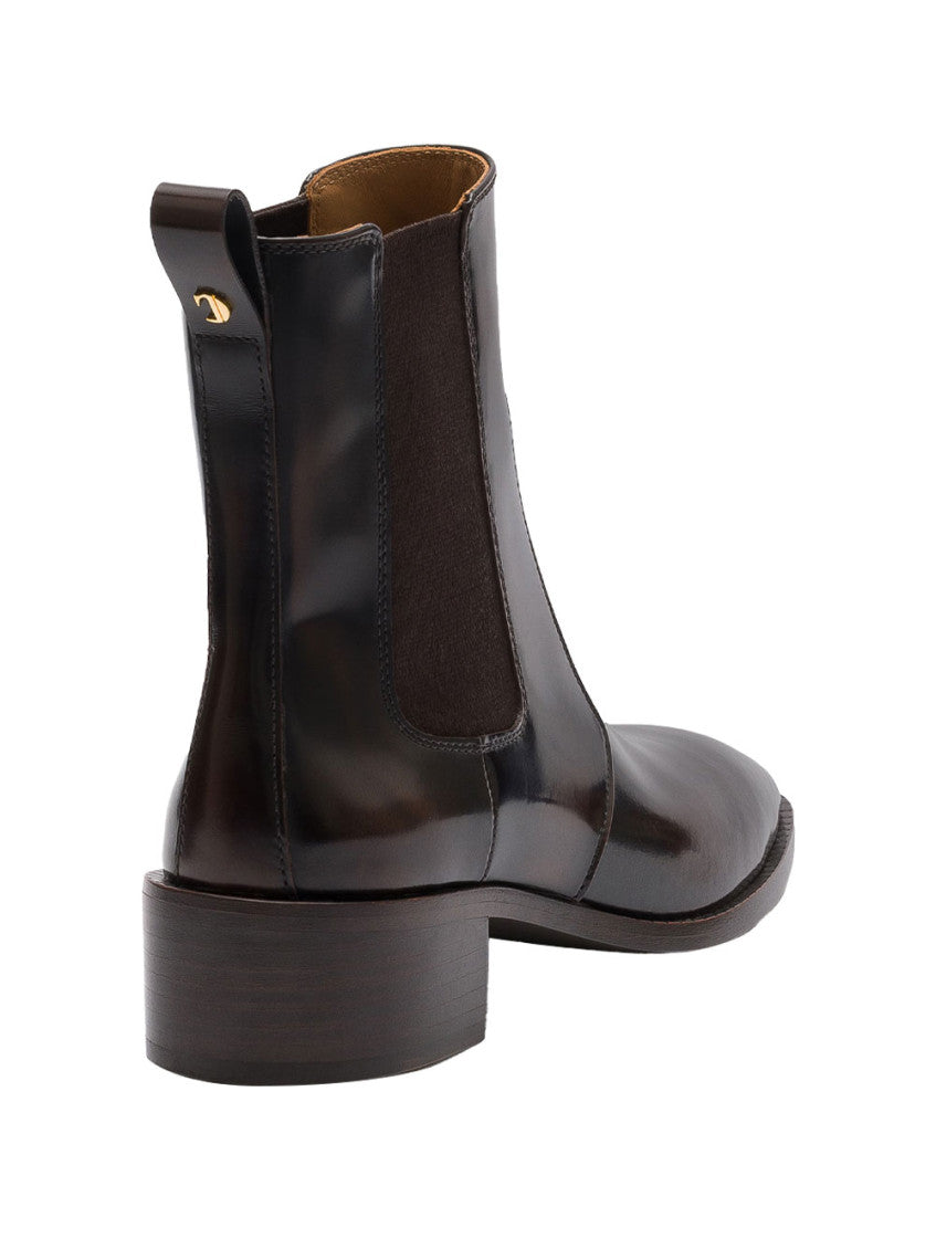 Dark Brown Leather Susan Boots 4