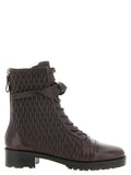 Dark Purple Quilted Clarita Combat Boots 1