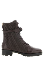 Dark Purple Quilted Clarita Combat Boots 1