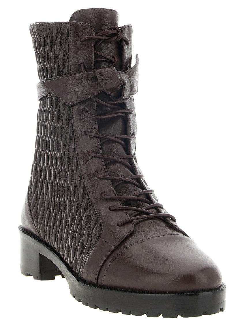Dark Purple Quilted Clarita Combat Boots 2
