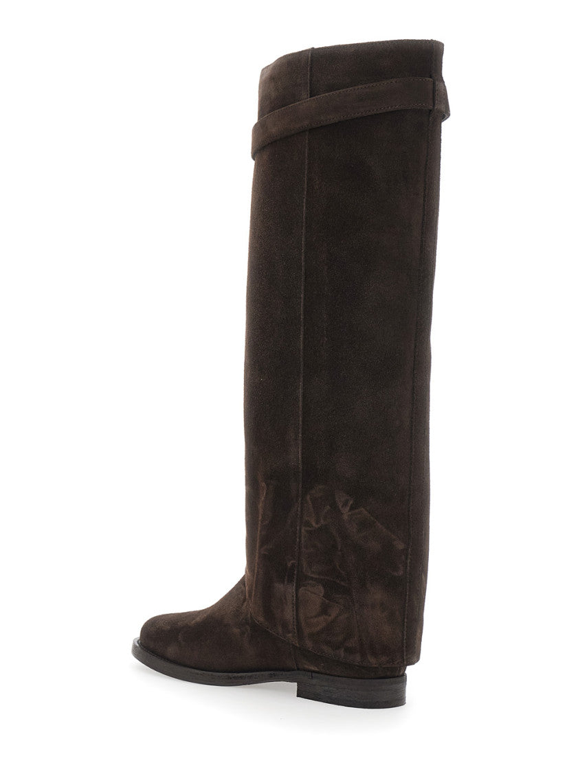 Brown Suede High-knee Boots 3