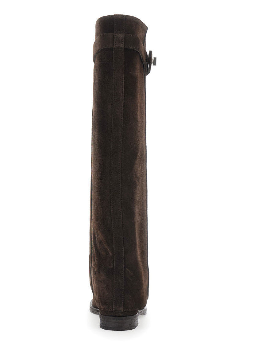 Brown Suede High-knee Boots 4