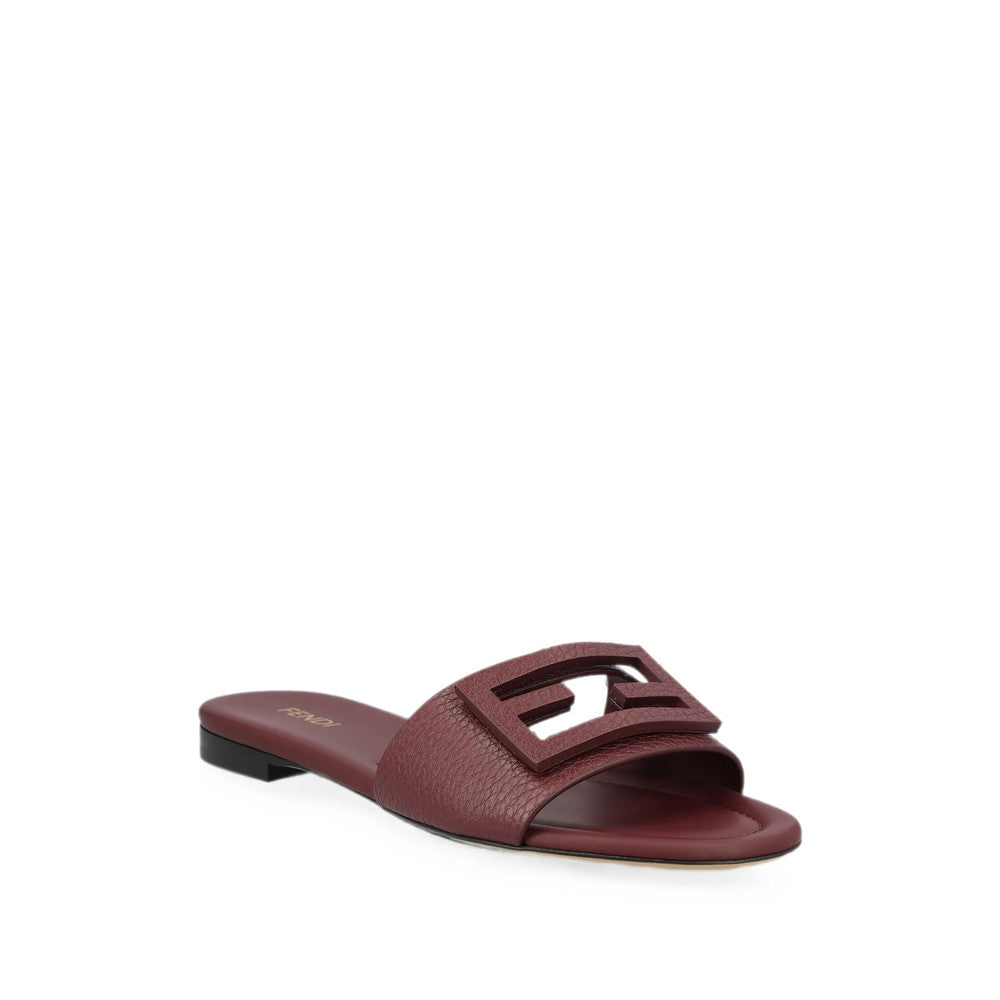 Red Textured Baguette Sandals 3
