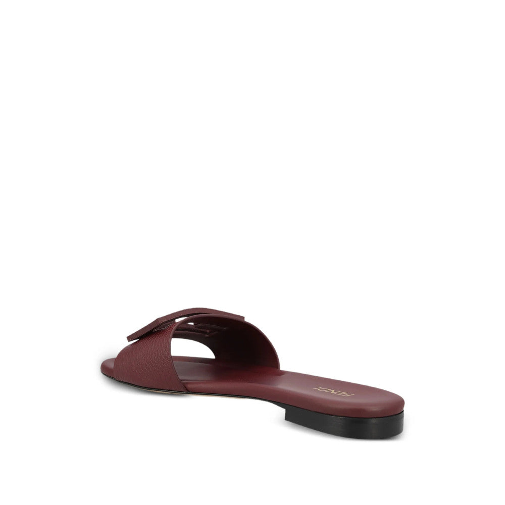 Red Textured Baguette Sandals 4