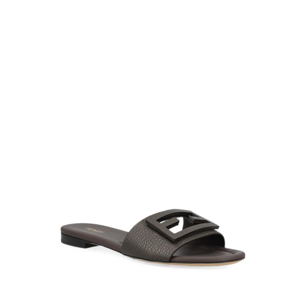 Brown Textured Baguette Sandals 3