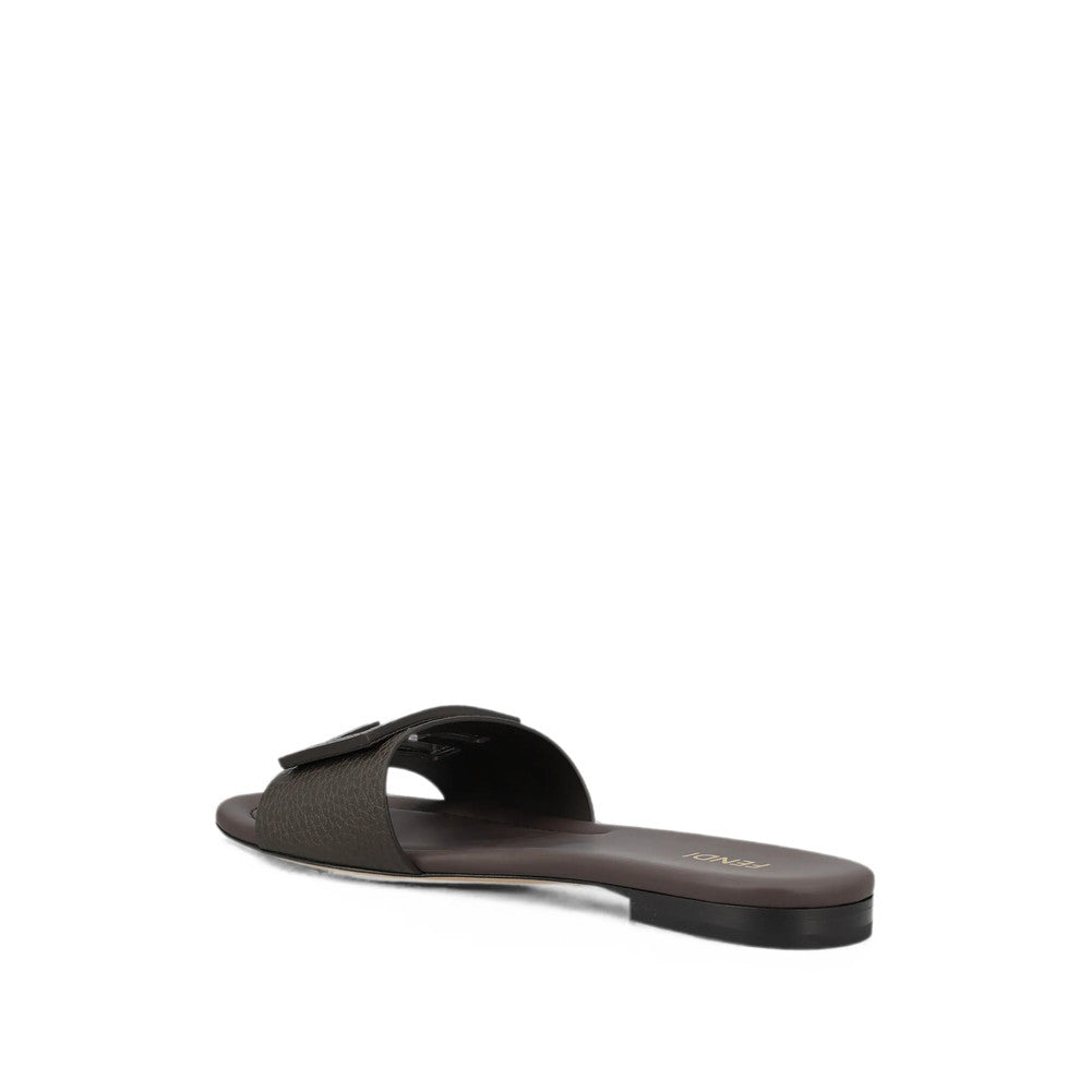 Brown Textured Baguette Sandals 4